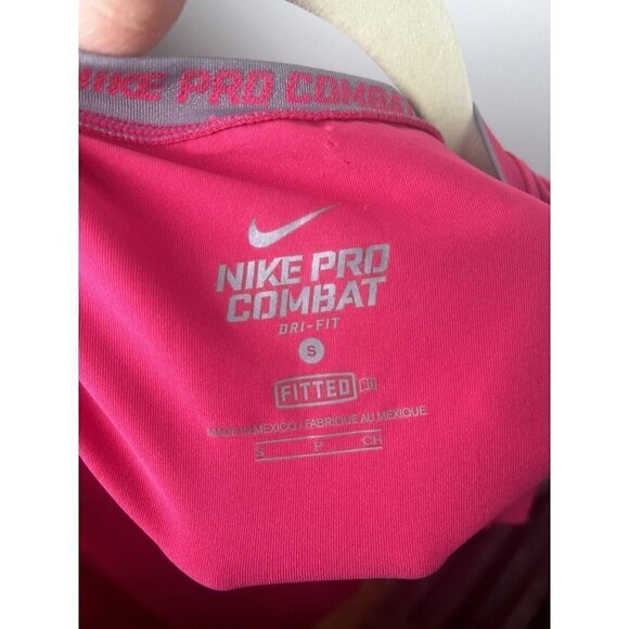 Nike Pro Combat Womens Hot Pink Athletic Tank Sleeveless Stretch Dri Fit Small - Picture 9 of 10